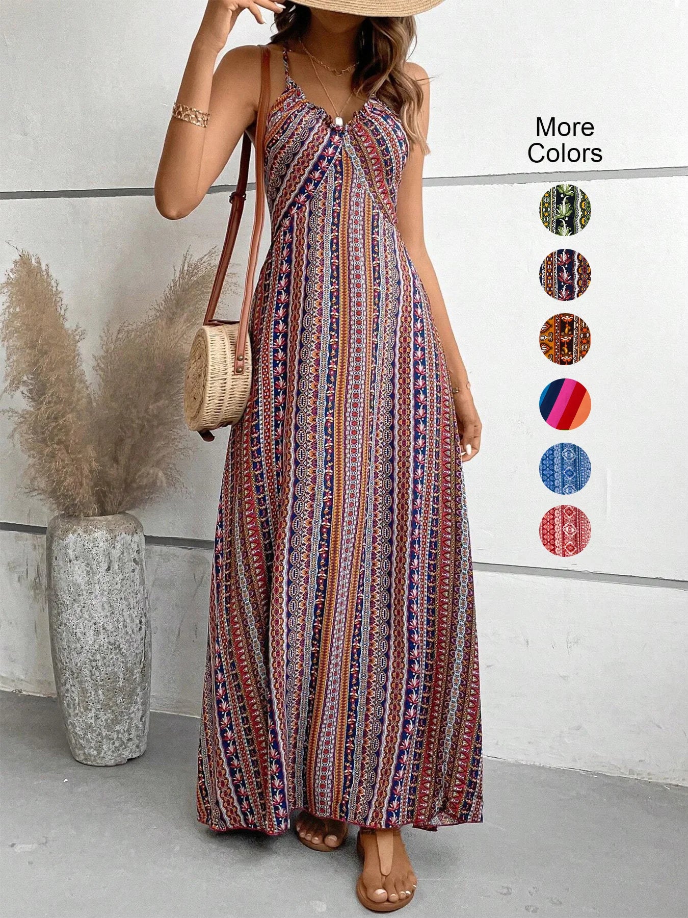 Zaria | Women's Maxi Dress – Boho Summer Dress Backless Split Thigh Beach Dress - Image 1
