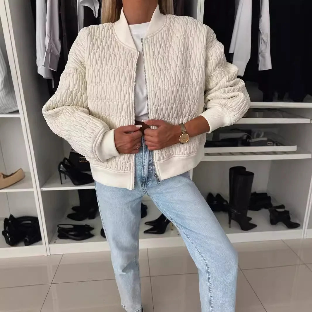 Women's Quilted Bomber Jacket - Image 1